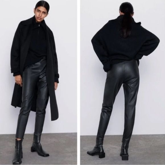 Zara Pants - NWT Zara Black Faux Leather Legging XS